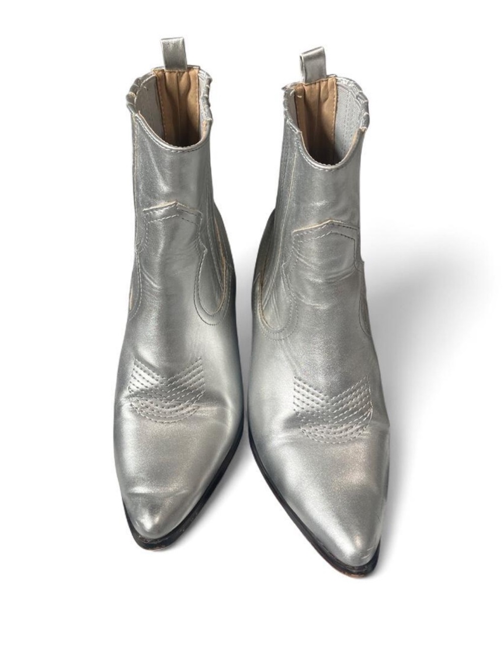 ASOS Silver Pointed-Toe Ankle Booties